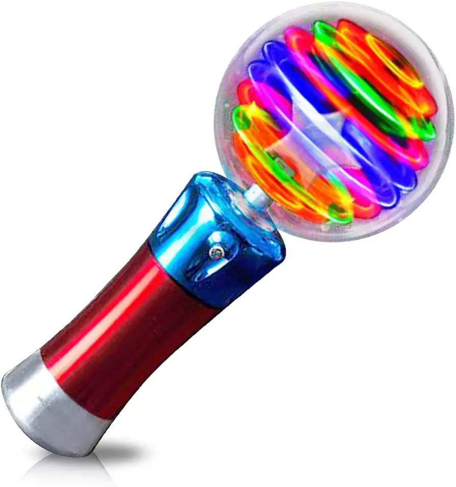 Factory Flashing LED Wand for Boys and Girls Light Up Magic Ball Toy Wand for KidsThrilling Spinning Light Show Party Favor Toy