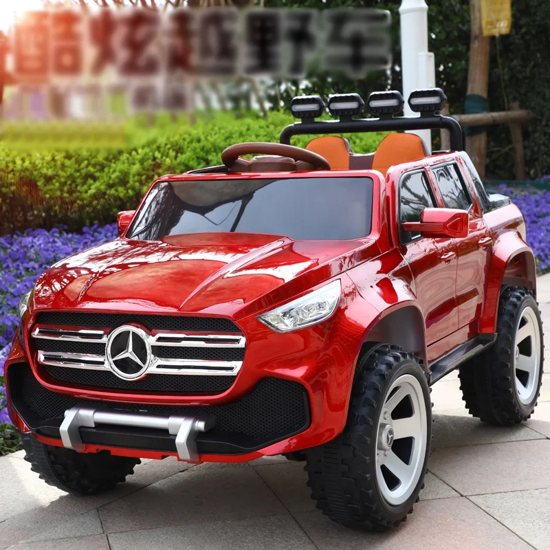 Детский Электрический автомобиль, внедорожник с двойным сиденьем, Детская электрическая поездка на автомобиль, игрушка, подарки