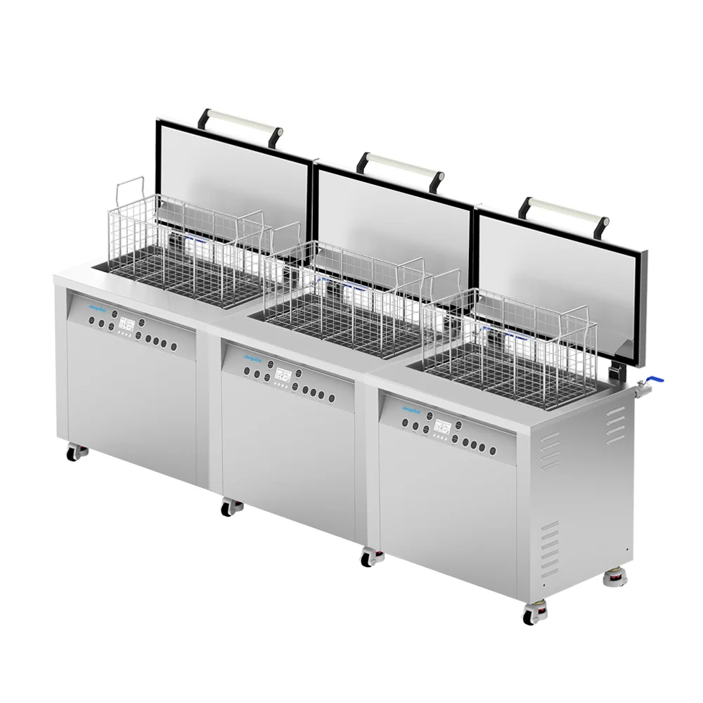 40khz 1800w Digital Semi-Auto Multi Tank Industrial Ultrasonic Cleaner Ultrasound Cleaning Machine