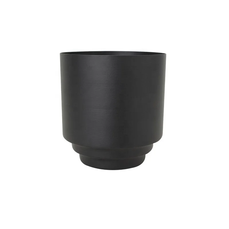 Vintage balcony big metal planter flower pot gold