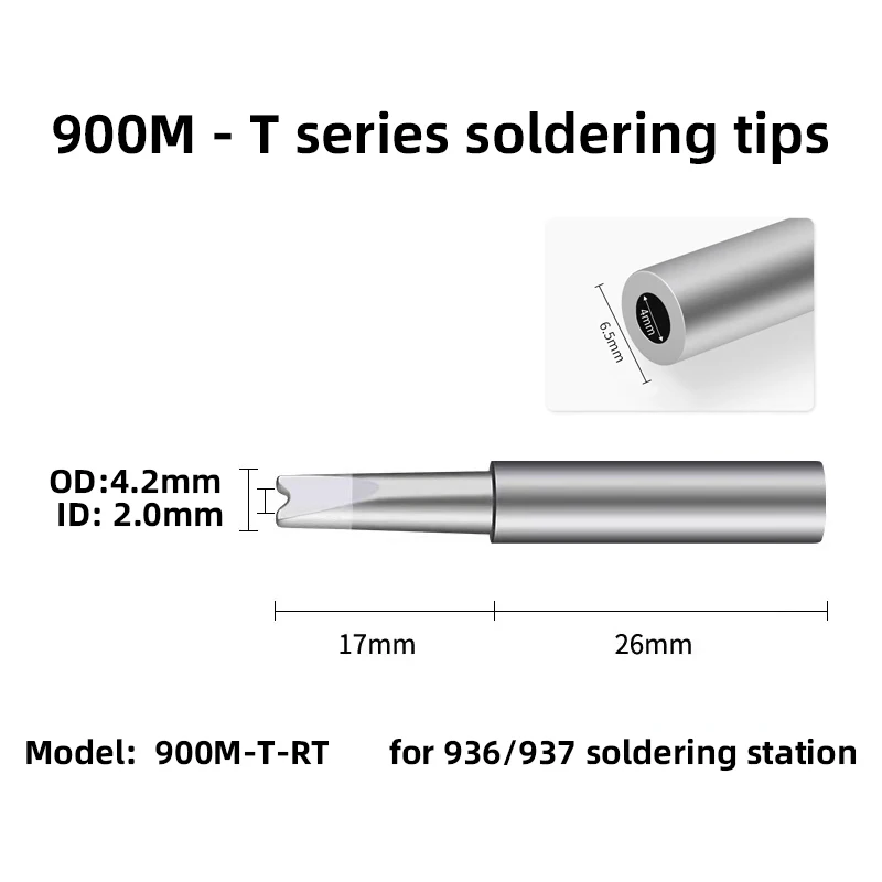 High Quality Long-Life Lead-Free 900M-T Series Soldering Iron Tips 900M-T-R for 907 908 soldering iron 936 soldering station