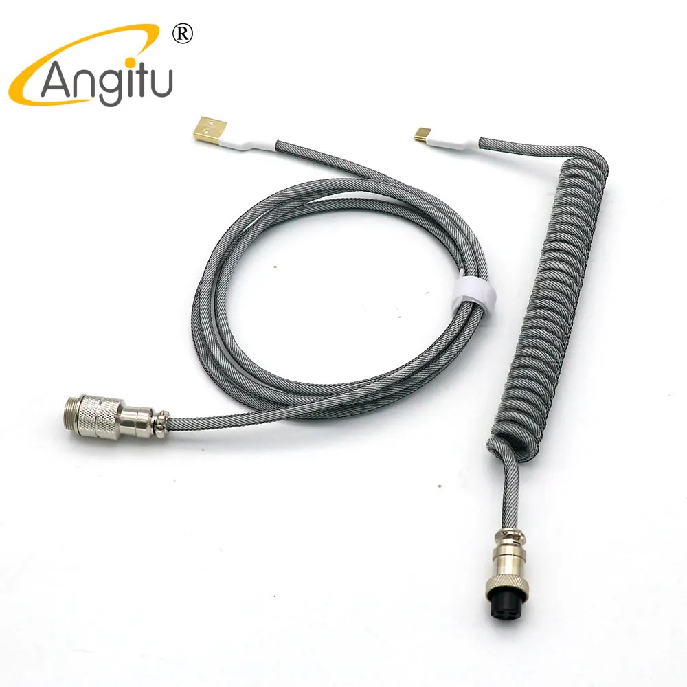 Прямая поставка ручная работа разъем авиатора Паракорд Тип C USB механическая клавиатура спиральный кабель