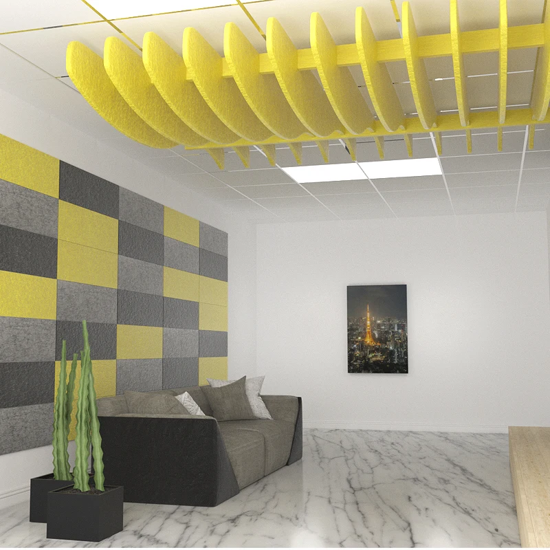 Customized ASTM E84 12Mm 100% Fiber Acoustic Panel Sound Insulation For Interior Decoration