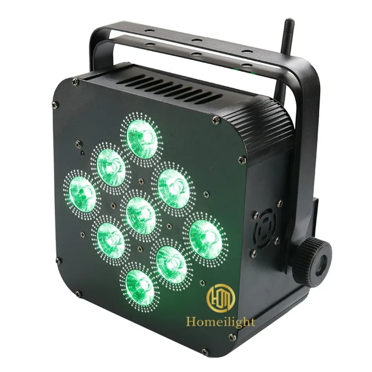 Hot Sale Led Uplight RGBWAUV 6in1 Remote Phone Battery Power 9*18W Wireless Par Light for bar Dj Wedding Stage Club Party