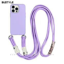 Street fashion girl beauty cute colorful Cross body Silicone for iPhone 11 14 14pro 13 Pro Max 12 lanyard phone case with strap