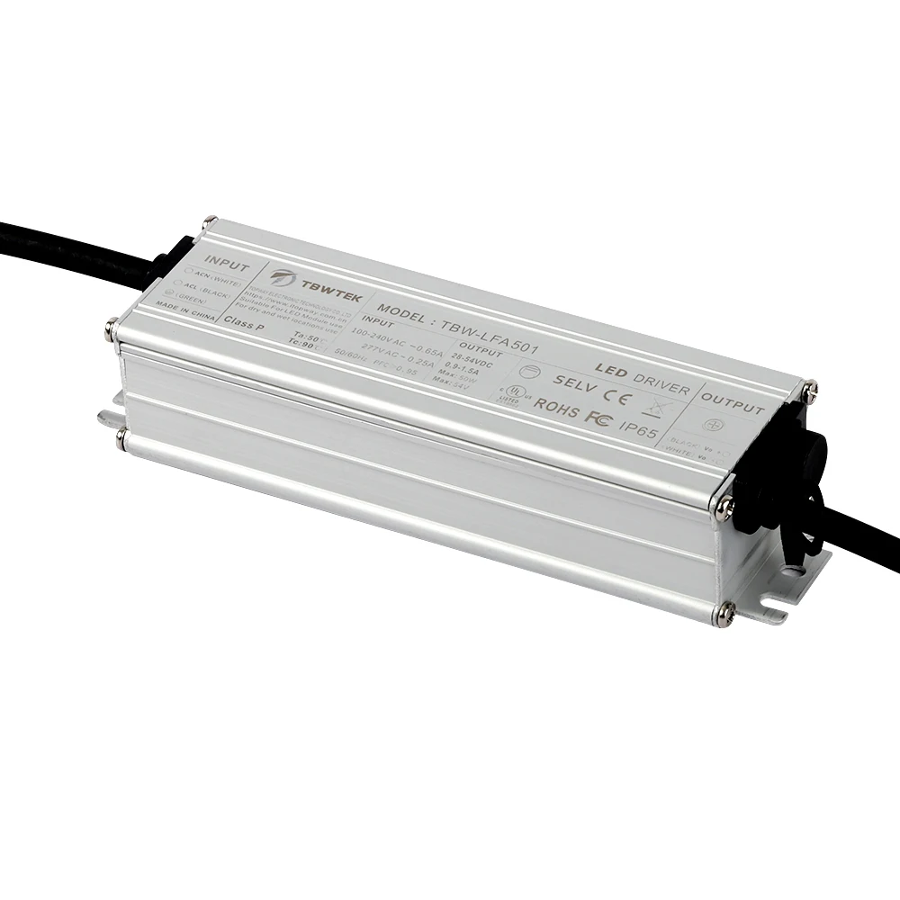 24w 40w 50w 60w 600ma 1050ma Waterproof IP65/IP67 Adjustable power supply led driver for indoor lighting panel