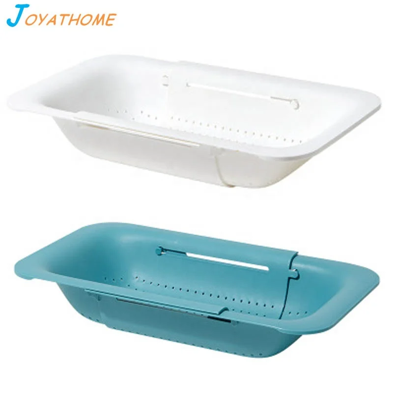 Foldable Dishes Drying Rack Shelf Sink Drain Basket Collapsible Colander Kitchen Extendable Strainer Bathroom Storage
