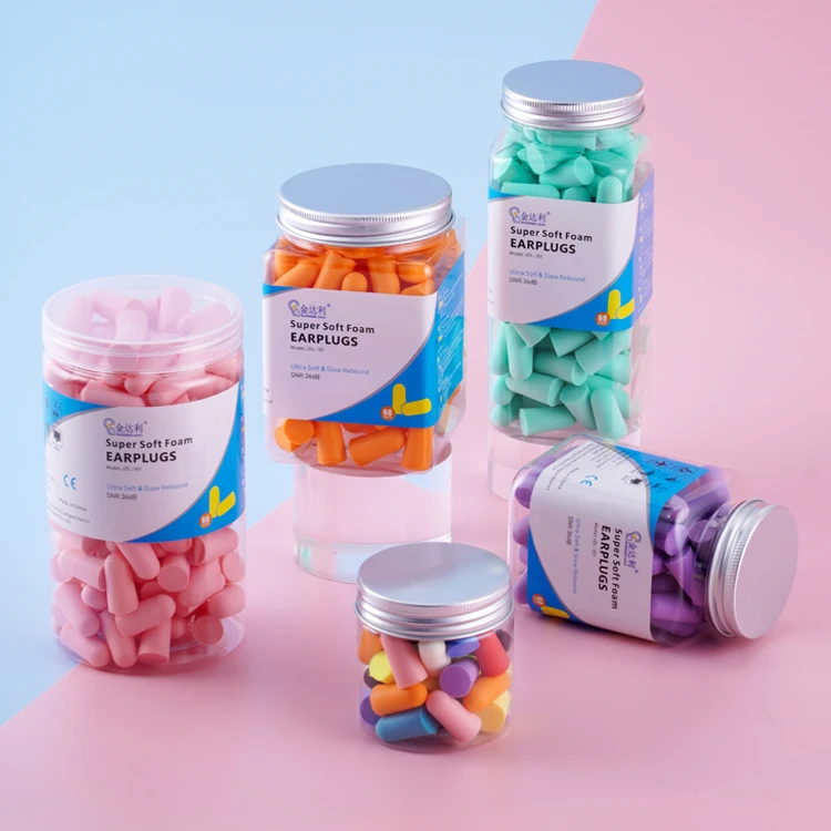 Factory Sell 60 Pairs Pink Ear Plugs Foam Earplugs for Noise Reduction Safety Ear plugs