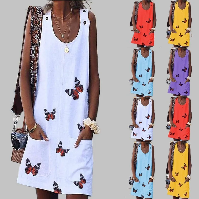 2022 поставщики одежды, женское модное летнее цельное Повседневное платье с мультяшным принтом