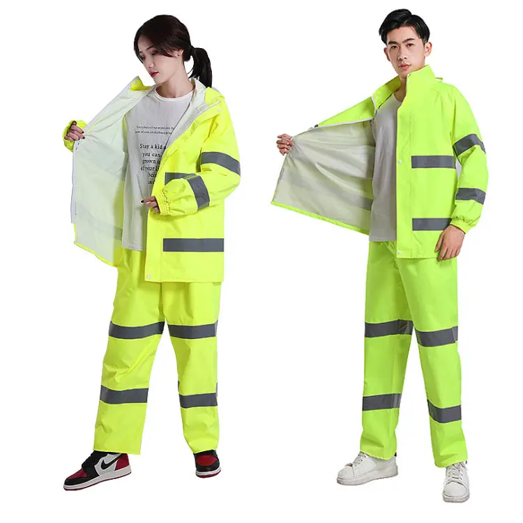 
Outdoor winter work jacket pants for men high visibility tapes jacket traffic or road cleaner waterproof warm jacket 
