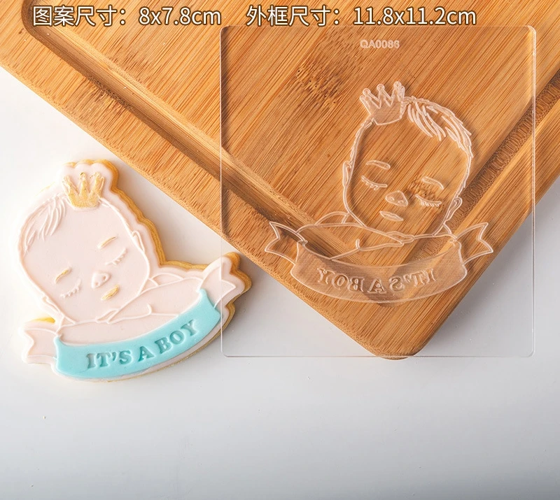 Saffron Baby shower fondant embosser cookie cutter acrylic stamp plastic cutters for embossing cookies