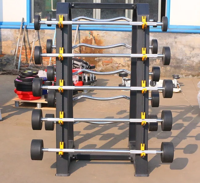 Rubber Barbell Set With 15kg and 30kg Weights Fixed Barbell and Barbell Pads for Weight Lifting