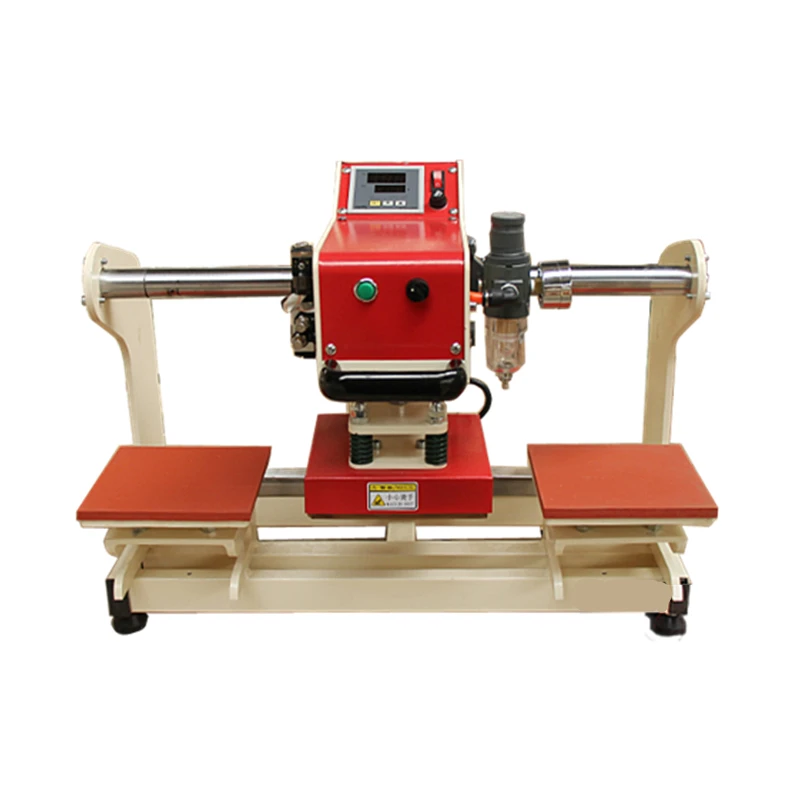 LY Double Station Heat Press Machine Pneumatic Automatic Can Continuous Work Machine For T-shirt Logo Printing Brand Leather