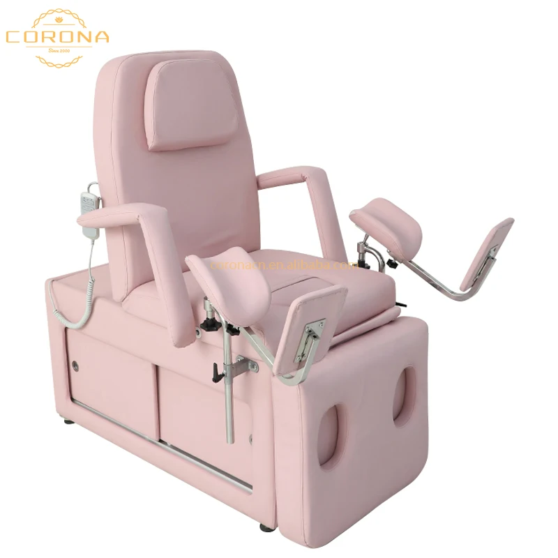 Clinic Hospital Gynecology Chair Exam Bed 2 Motors Electric Massage Treatment Table With Cabinet