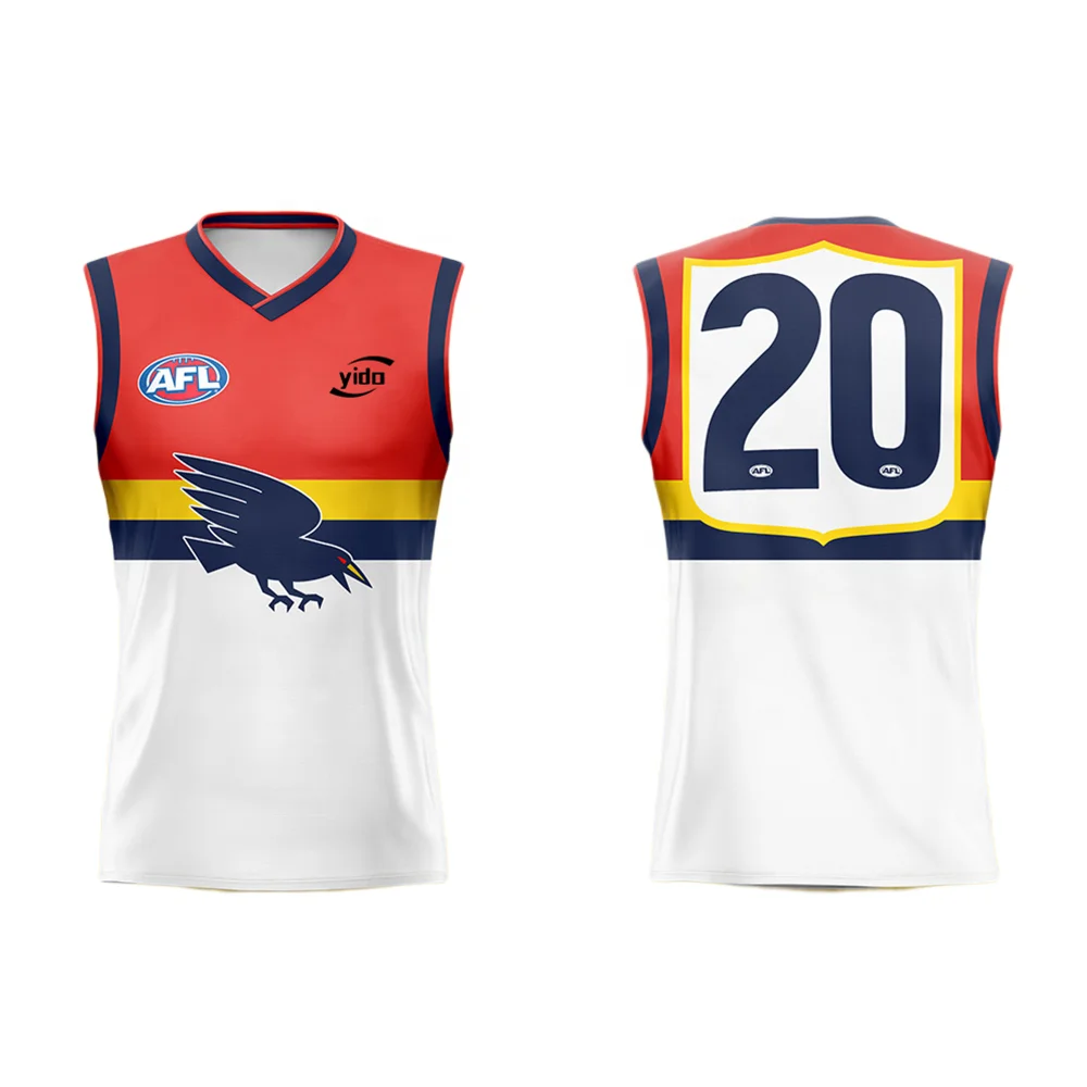 Australia Hot Selling Digital Printed Solid AFL Jersey Aussie Rules Football Shirt For Mens