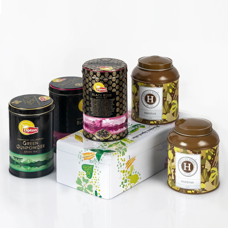 OEM Custom Quality Christmas Various Chocolate Candy Cookie Logo Recyclable Square Round Big Metal Box Small Festival Tin Can