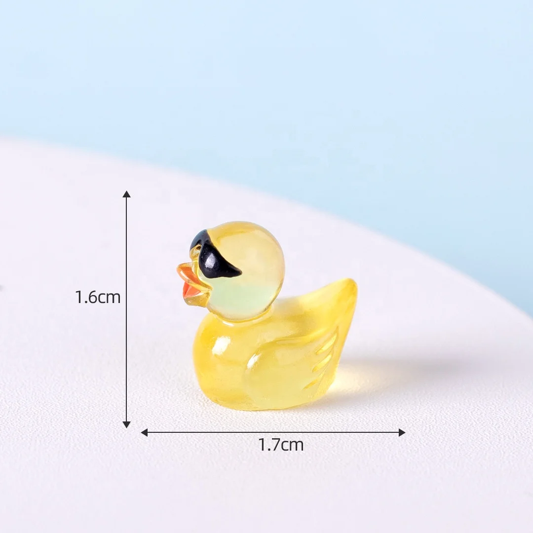 Mini Yellow Ducks with Glasses Fairy Garden Miniatures Duck Wearing Sunglasses Kawaii Home Accessories Desk Decoration