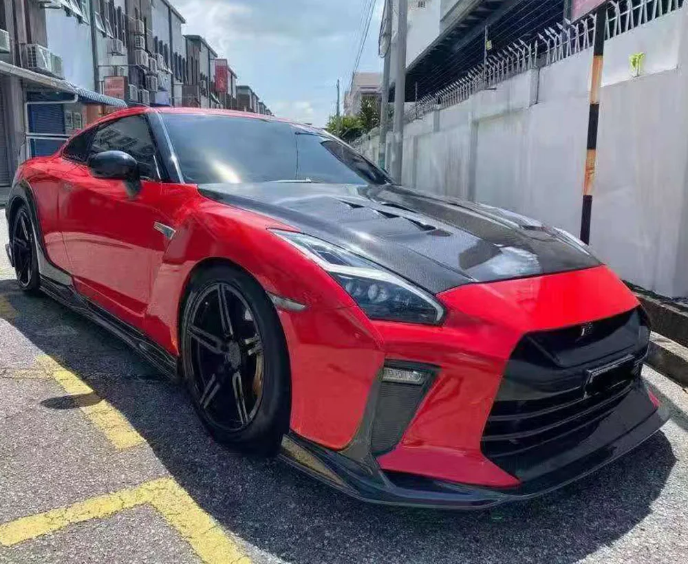 FRP Car Accessories Automotive  Parts TS Style  Front Bumper Spoiler Bar Day Light  2008-2020  For Nissan GTR R35