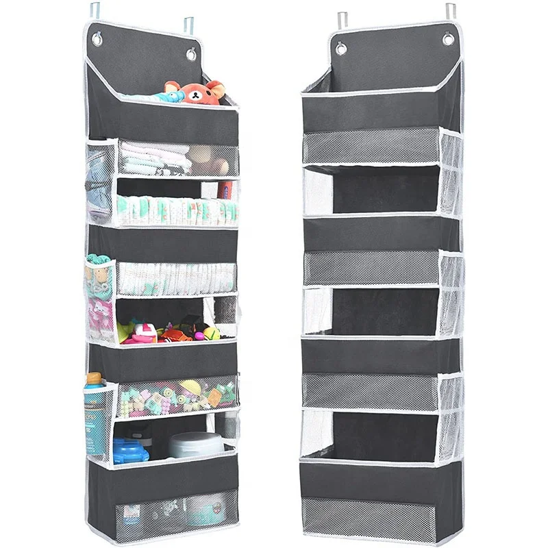 Houseware Folding 4 Pocket Hanging Wall Closet Storage Bag Organizer Non-woven Over The Door Storage Organizer