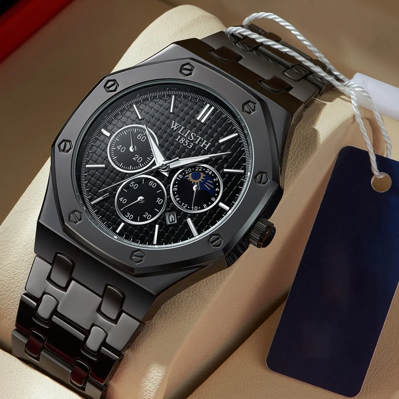 Часы мужские Кварцевые водонепроницаемые из нержавеющей стали