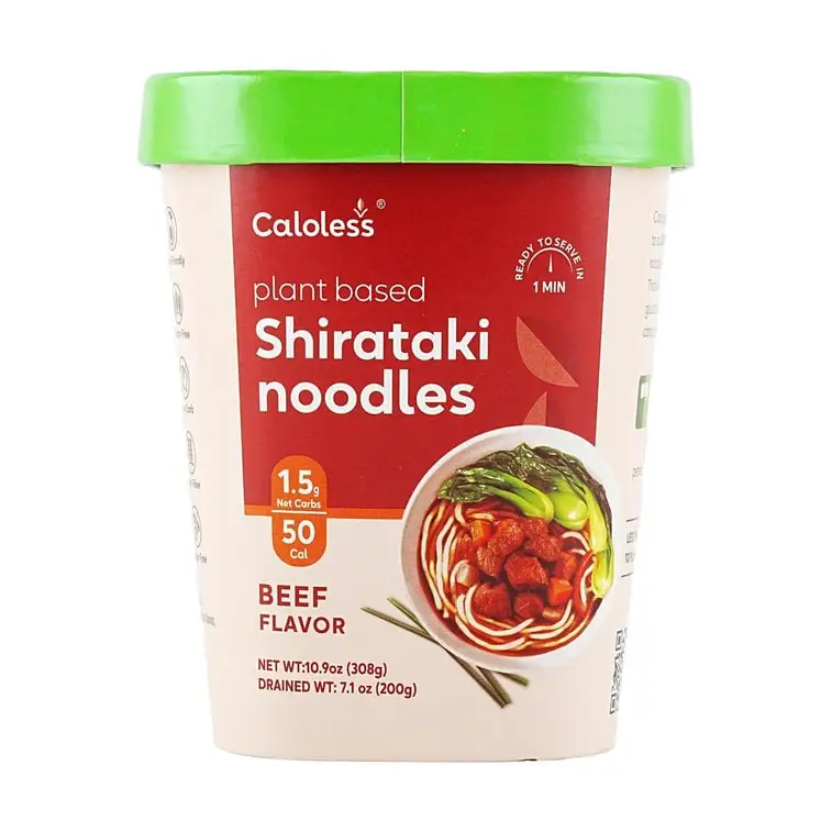 Hot Sale Precooked Food Shirataki Noodles Beef Flavor Noodles No Fat No Sugar Gluten Free Sugar Free