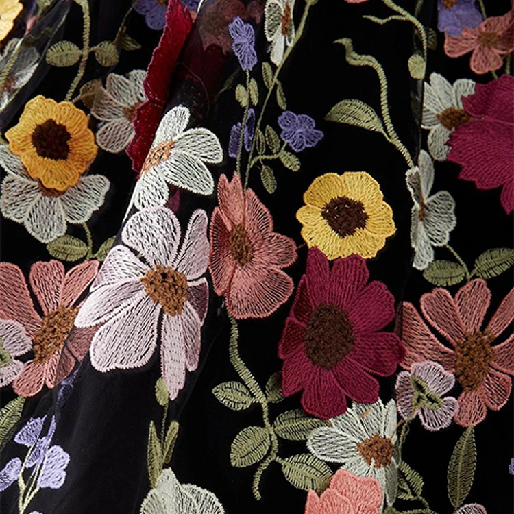 Professional Cut and Sew Custom Embroidered Floral Evening Dresses Women Lady Elegant Ballroom Ladies Dress