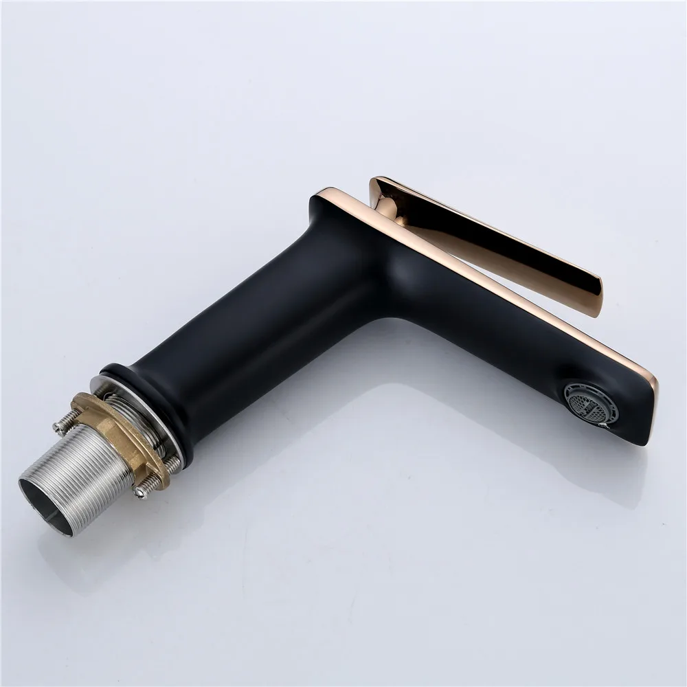 
Super luxury copper matte black hot water wash basin faucet mixer 