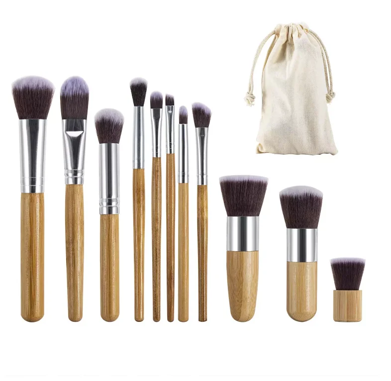 ZY104 Highest quality vegan makeup brush set vendor 11 pcs makeup brush set vegan with makeup brushes set hypoallergenic