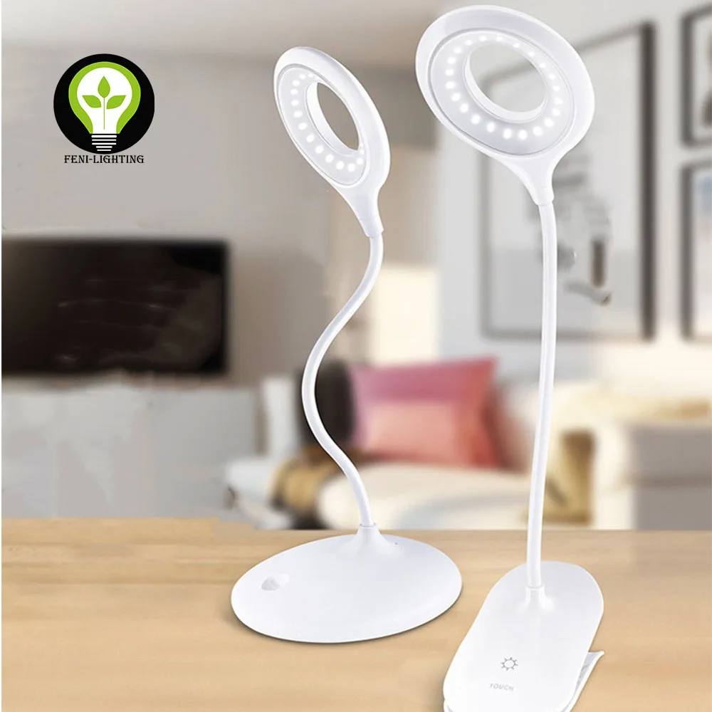 3-step dimming and 3 CCT dimming Eye-caring Clip Reading Lamp, Flexible Unshadowed Touch Switch LED Clip Desk Lamp