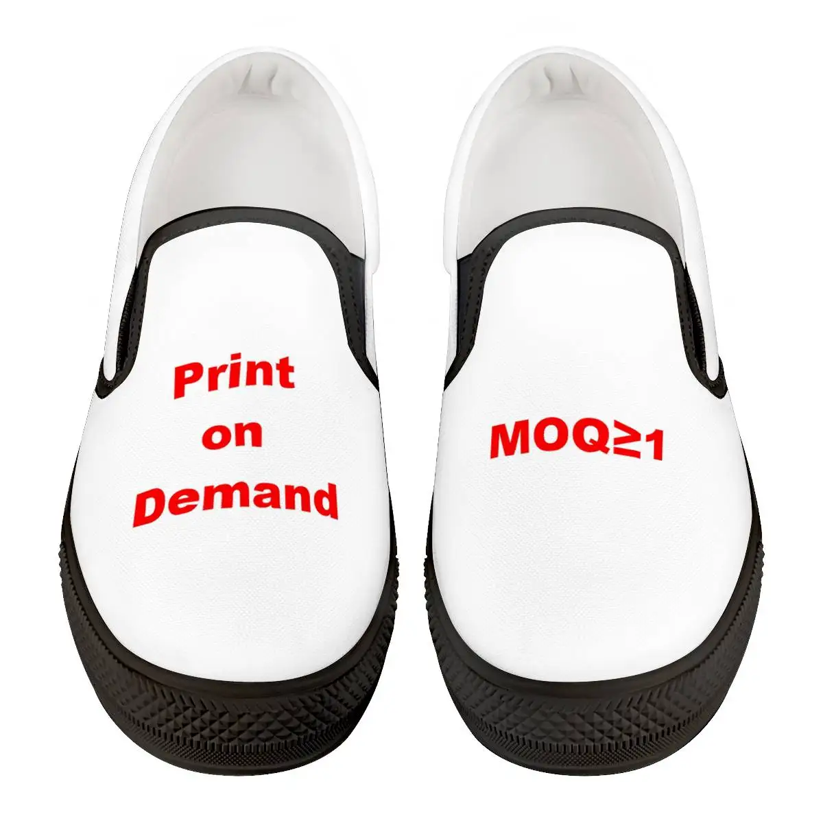 Custom Black Rubber Canvas Men Slip On Shoes Casual Shoes Safety Flat Print on Demand Leopard Wholesale