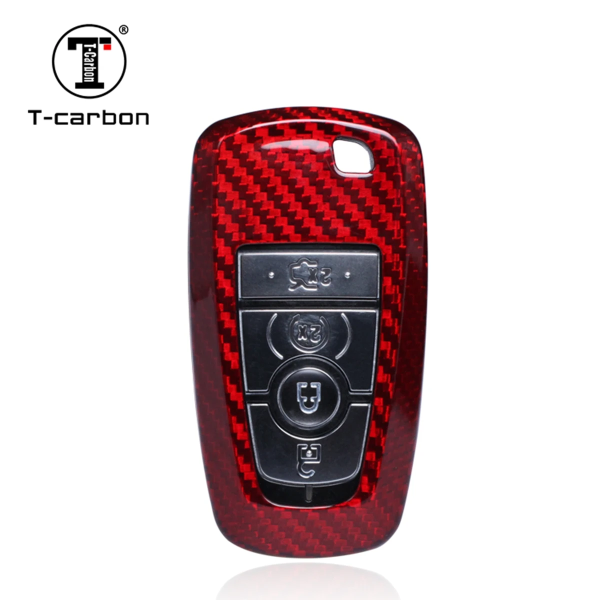 T-carbon Carbon Fiber Car Remote Key Case  For Ford Ranger  2020 Car Interior Accessories Key Cover Factory Sales