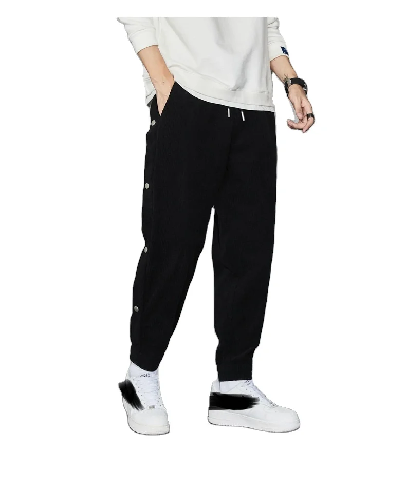 Men Spring Autumn Corduroy Pants Boys Casual Loose Staight Trousers Plus Size M-5xl Elastic Waist Cargo Jogger Sweatpants