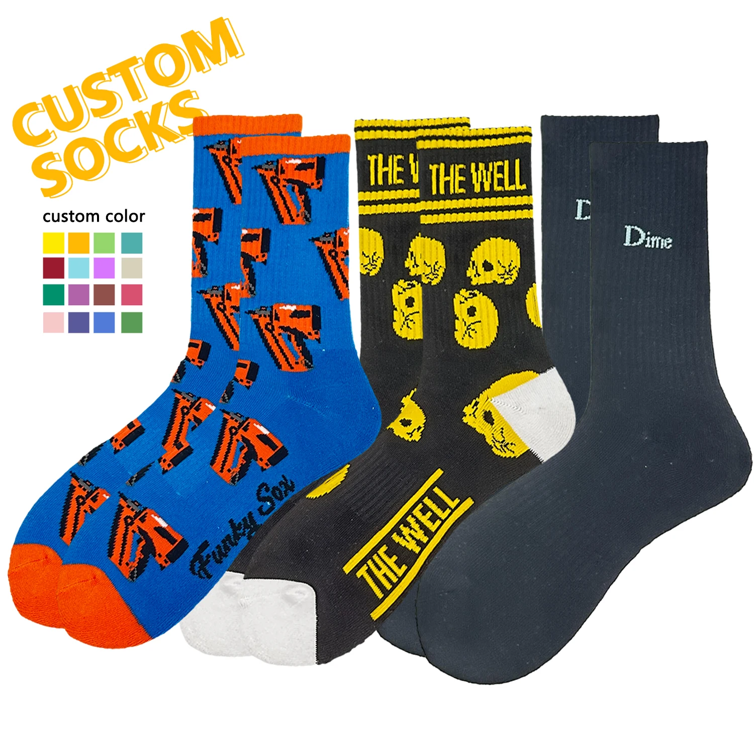 cosplay socks 100 cotton socks men custom design basketball crew gray  workout custom printing white blank soc