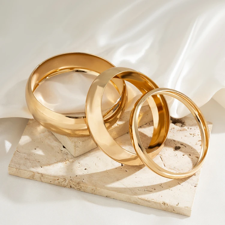 Punk exaggerated geometric arc wide face bracelet personalized simple set bracelet for women
