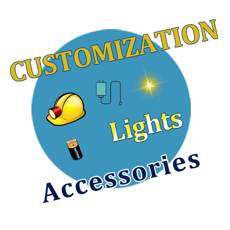 Custom LOGO Headlamp Accessories for Lamps Battery Box Spot Light Walk light Package Cable Switch PCB Appearance Power Color