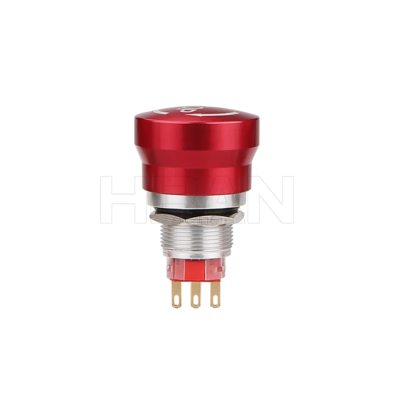 red color head mushroom 22MM 2no2nc emergency start stop control switch