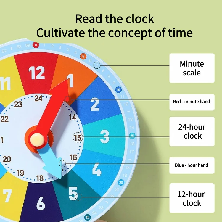 Kids Wooden Digital Clock Cognitive Enlightening Erly Education Alarm Clock Preschool Math Learning Toy