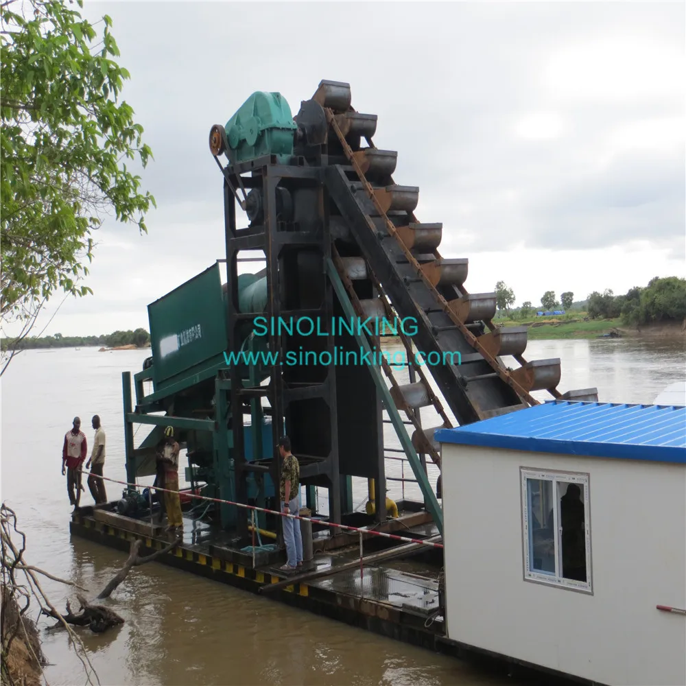 HOT SALE Gold Dredger Machine Alluvial Gold Mining bucket dredge
