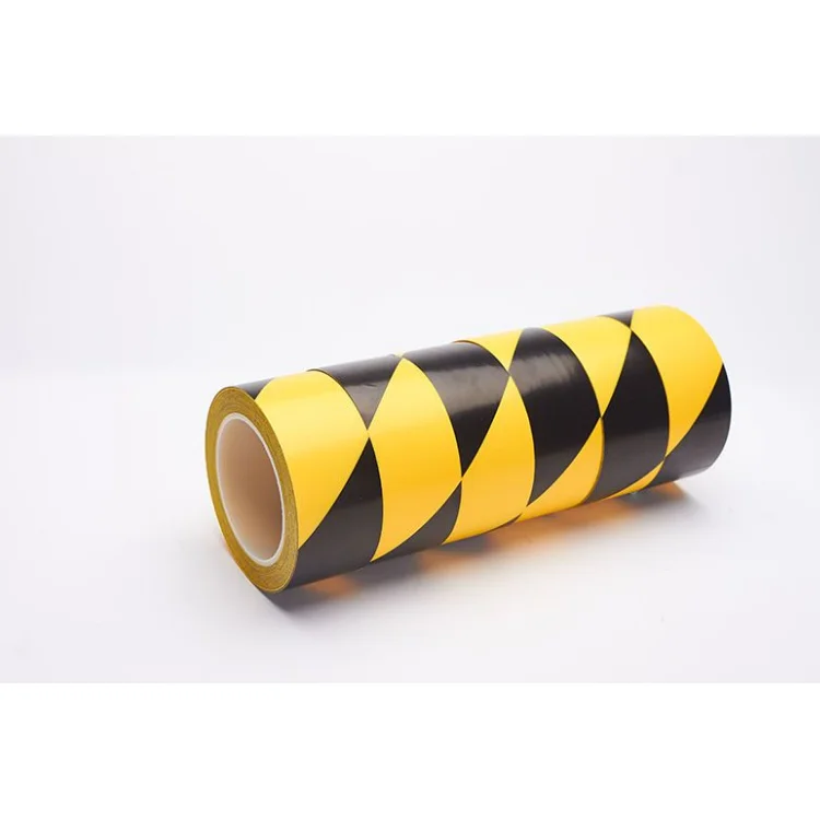 Underground Industrial Construction Warning Yellow Black Danger Warning Pvc Floor Marking Tape
