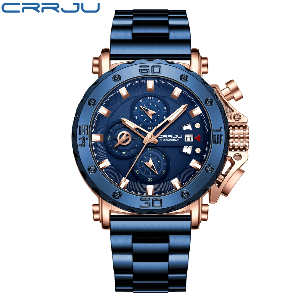 Customized logo high quality  stainless steel band chronograph  big dial 47MM quartz men luxury watches