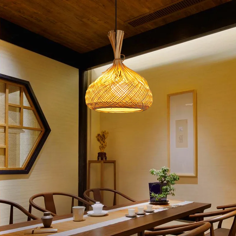 Hot Style Bamboo Lampshades Pendant Lamp Ceiling Lamp Handcrafted Convenient Home Decor Luxury