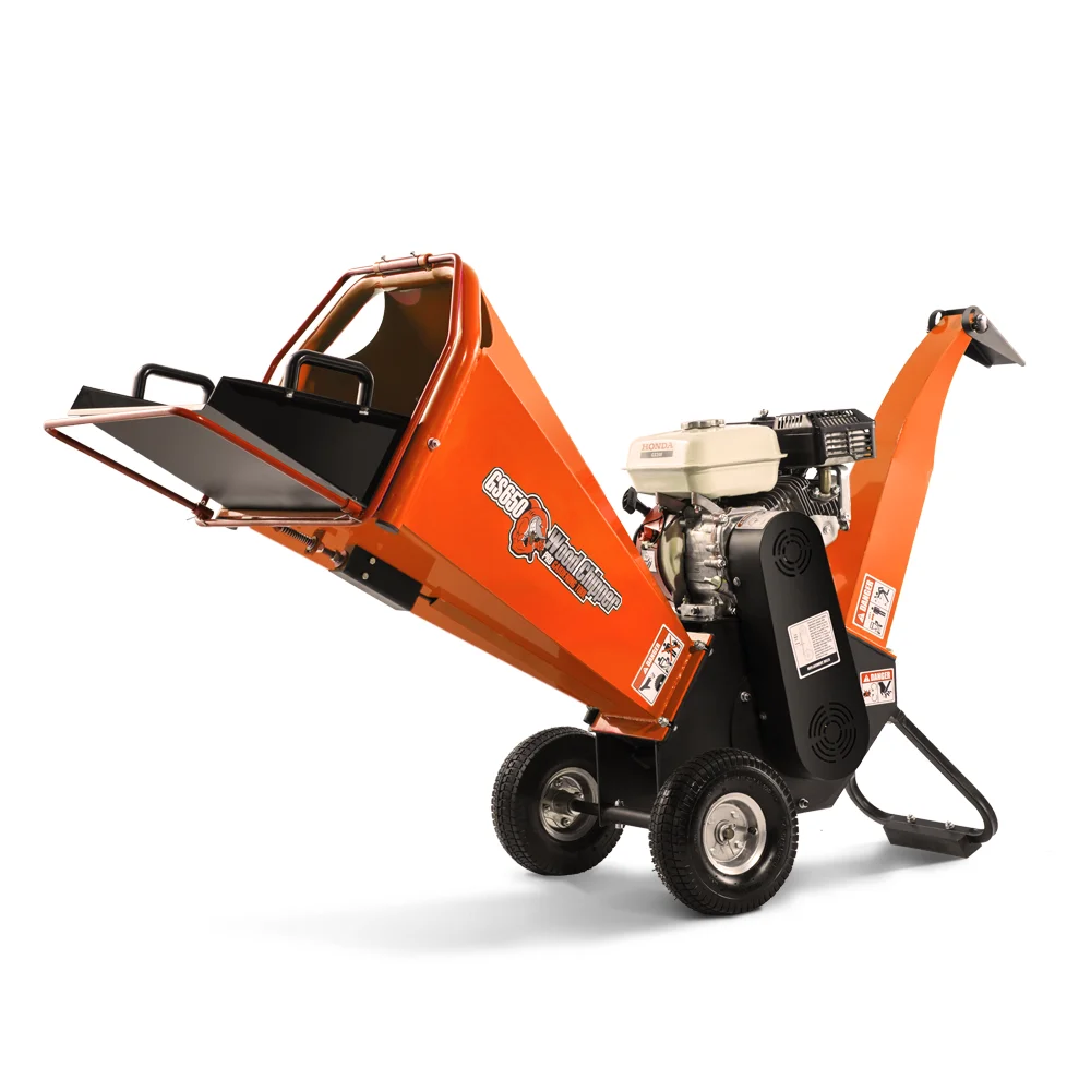 
6.5HP Movable Petrol Powered Wood Chipper Tree Chipper Garden Shredder 