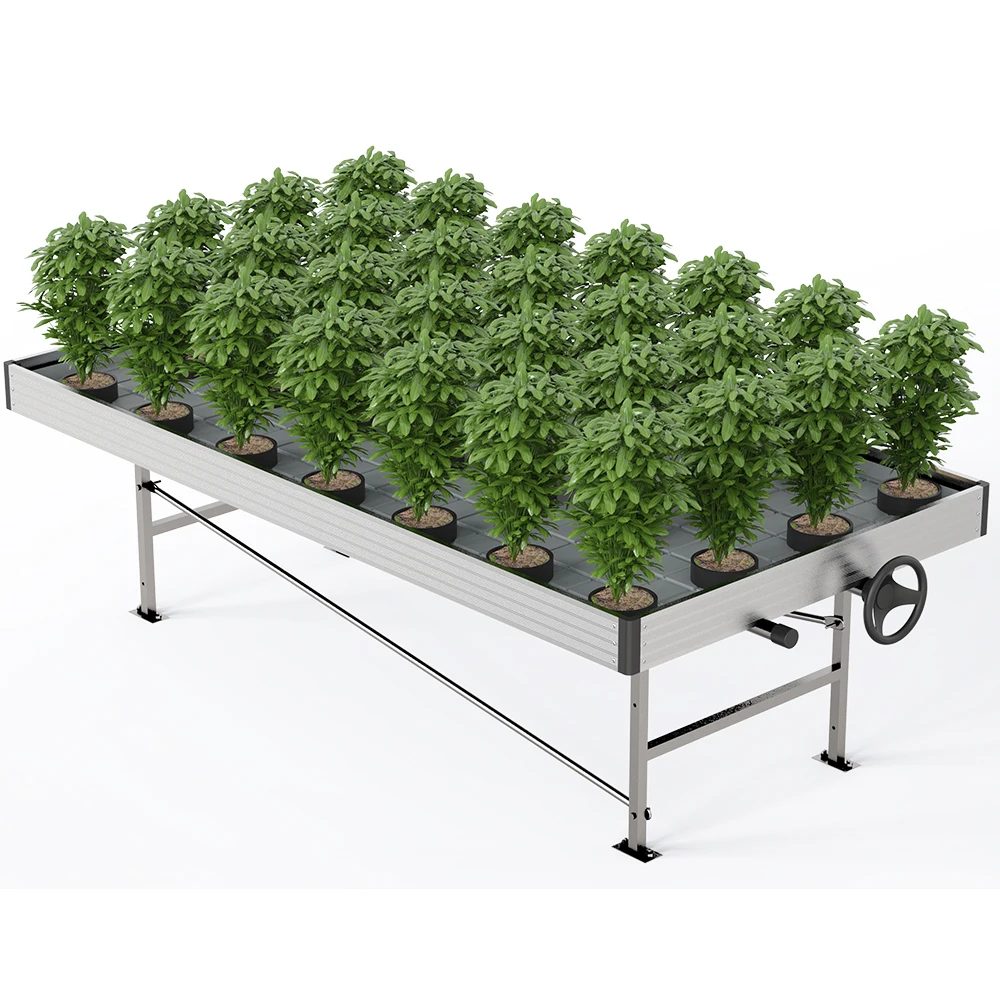 New Premium Indoor Vertical Greenhouse Hydroponic Flood Tray 3ft, 4ft, 5ft, 5.5ft Ebb And Flow Rolling Bench Table