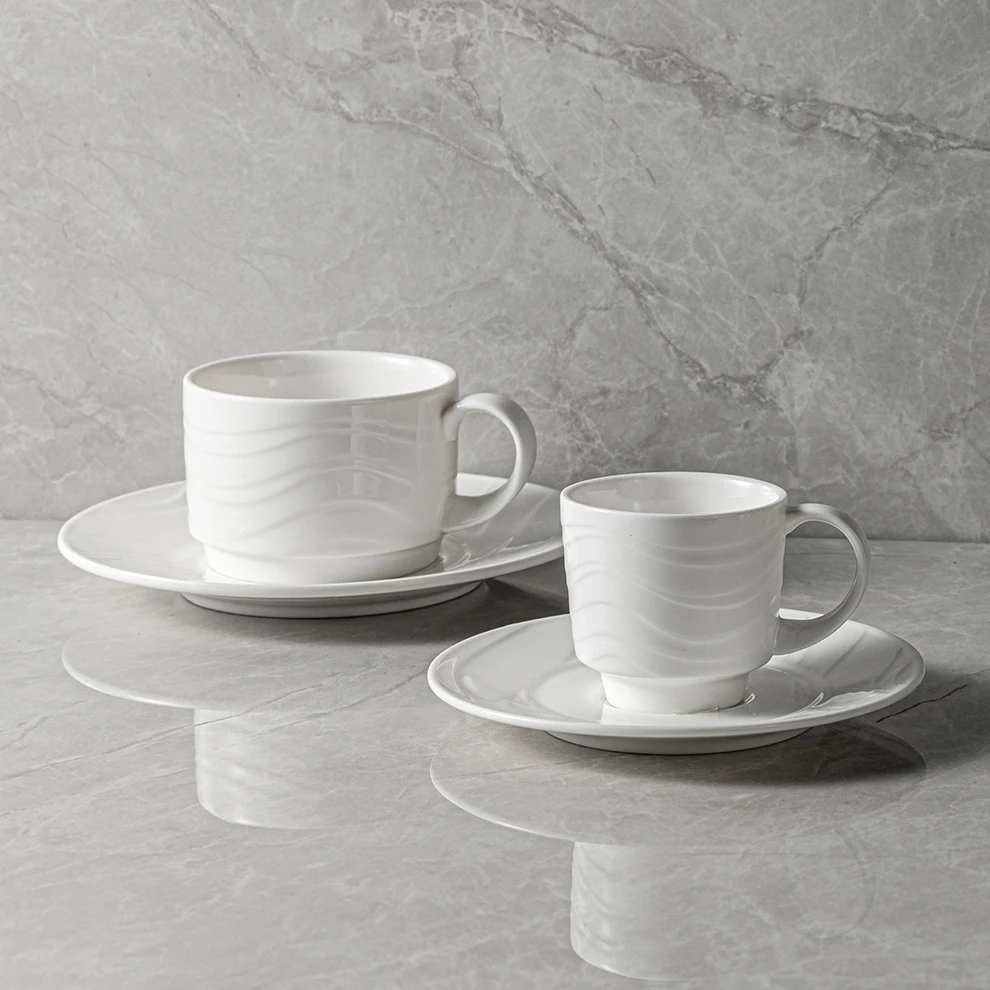 JiuJiuJu Dishwasher Safe Porcelain Nordic Design For Wedding Events Tableware Tea Cups Mug Ceramics Latte Coffee Cup Set