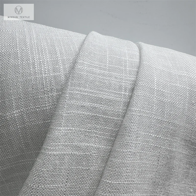 Mindun Factory Supply Cost-effective Linen Slub Style Transparent Tulle Sheer Voile Curtains For The Living Room