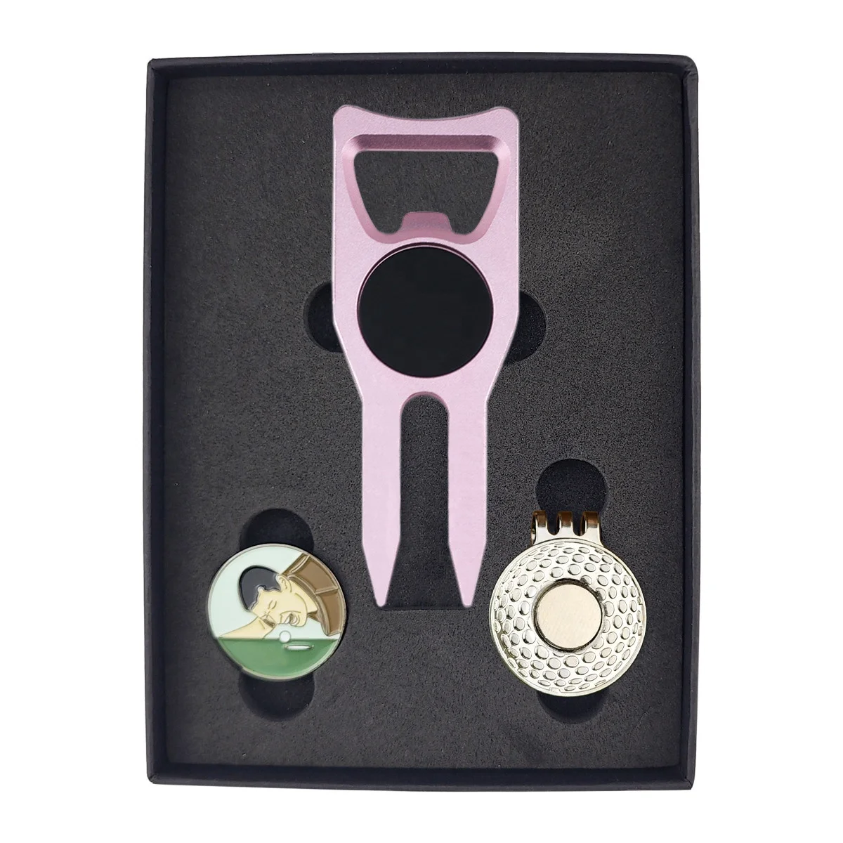 Best Ball Marker Multifunctional Bottle Opener Golf Divot Pitch Repair Tool with Custom Metal Golf Ball Marker