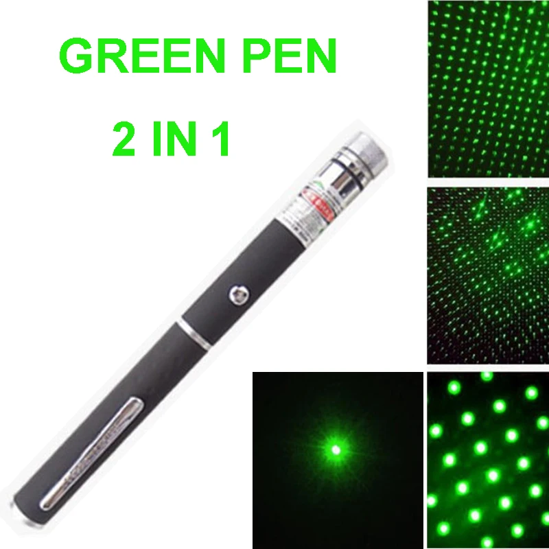 2in1 Star Laser Pointer 2 Heads Green Red Blue Cat Toy Laser Presentation Light Lazer Sight Cat Laser Pen Interactive Pointer