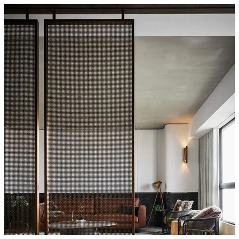 Islamic Style Stainless Steel Laser Cut Office Partitions Wall Metal Shiny Gold Decorative Operable Partition For Lounge Room