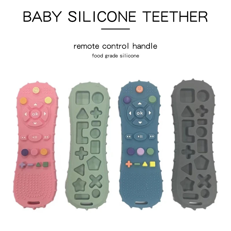 New Design Silicone Pretend TV Remote Control Toy Teether Toddler Baby Infant Silicone Teething Toy