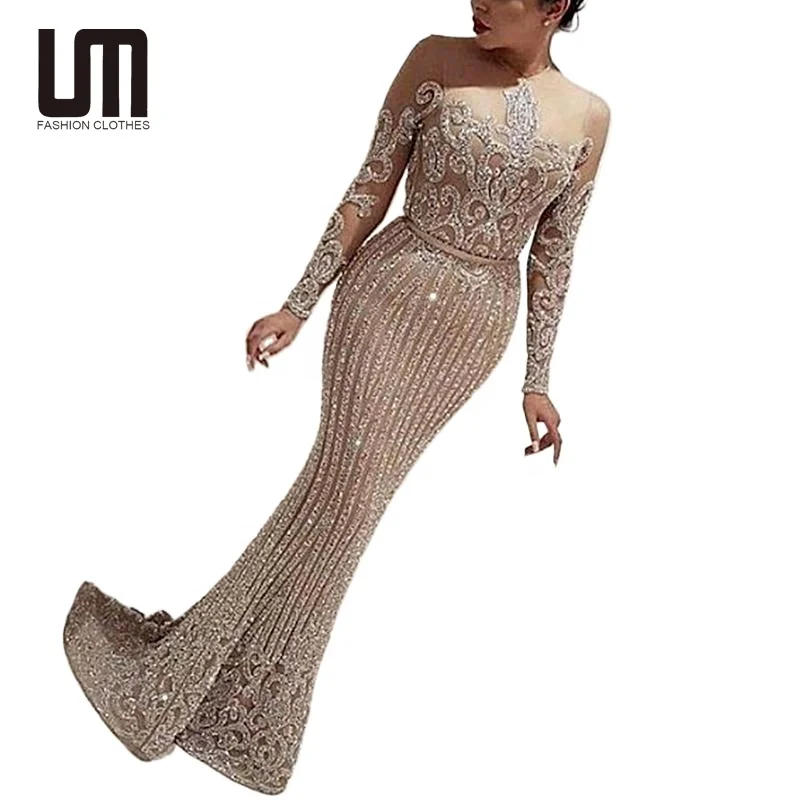 Женские вечерние платья с длинным рукавом 2024